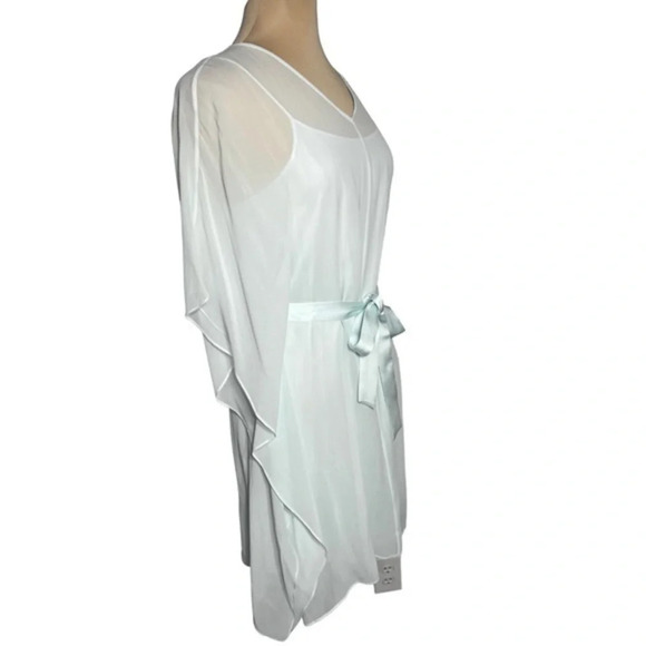 Eileen Fisher pale blue
Sheer Silk V-Neck kaftan Dress w/ Belt - Picture 7 of 14